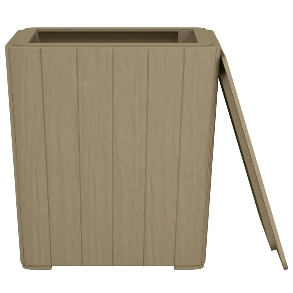 Garden Table with Removable Lid Light Brown Polypropylene 364153