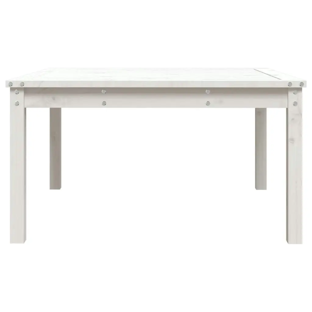 Garden Table White 82.5x82.5x45 cm Solid Wood Pine 824121