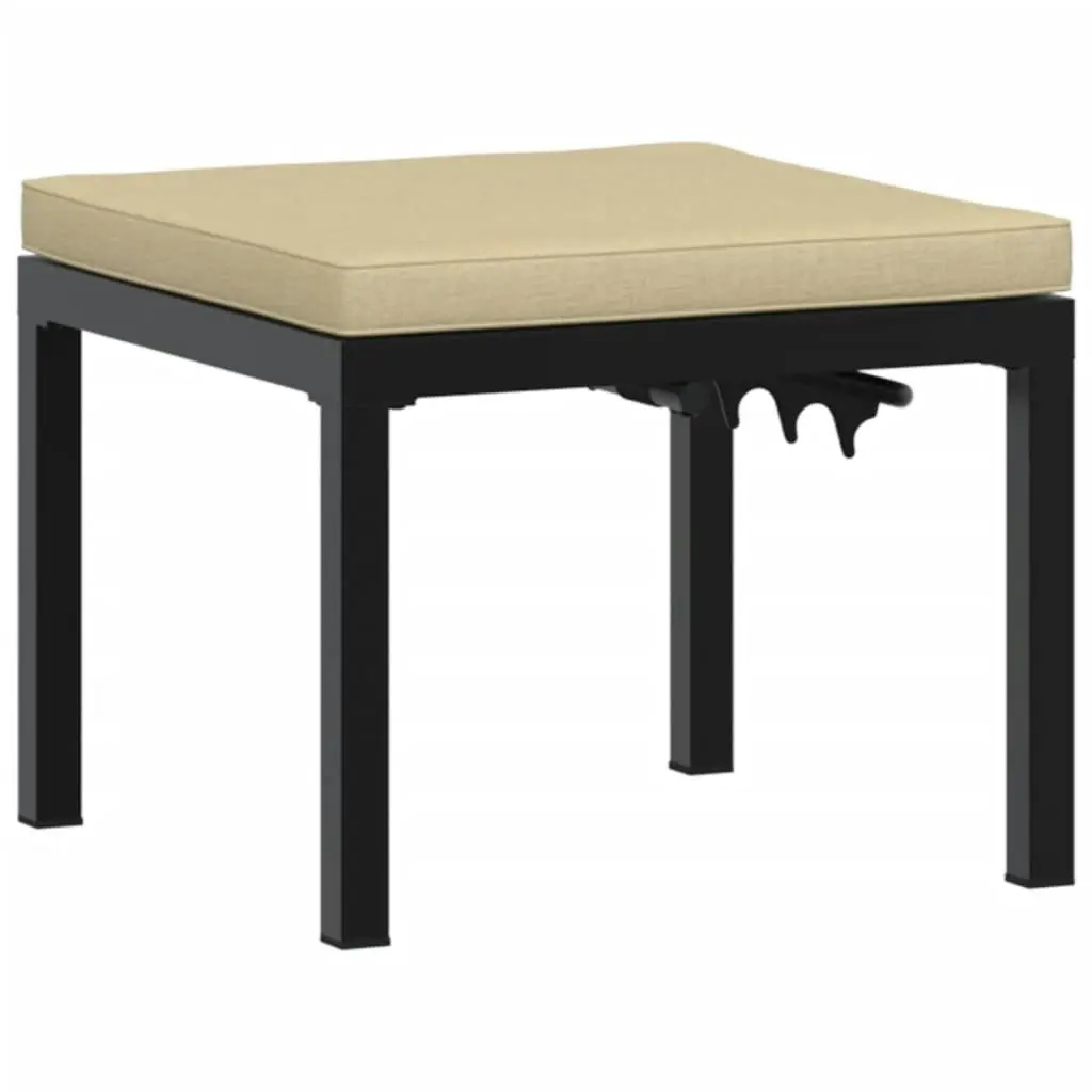 Garden Stool with Cushion Black Powder-coated Steel 4008564