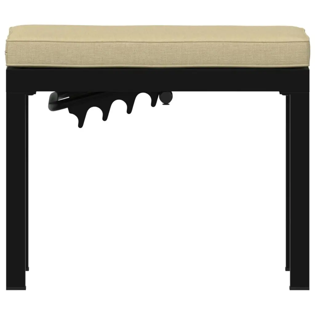 Garden Stool with Cushion Black Powder-coated Steel 4008564