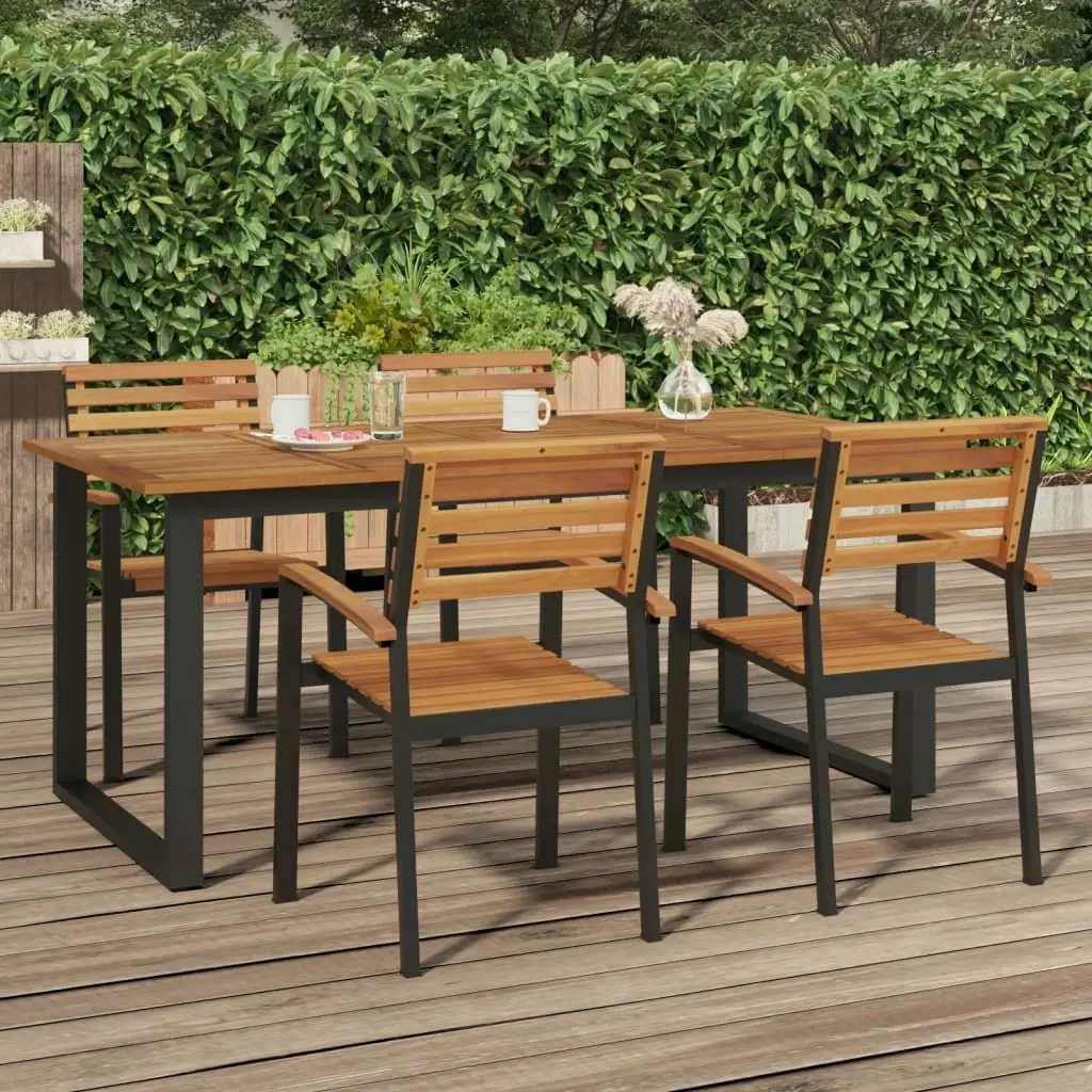 Garden Table with U-shaped Legs 180x90x75 cm Solid Wood Acacia 319513