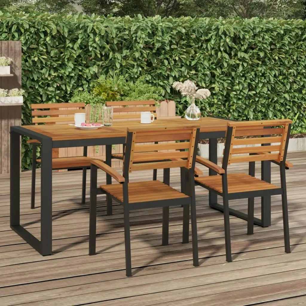 Garden Table with U-shaped Legs 180x90x75 cm Solid Wood Acacia 319517