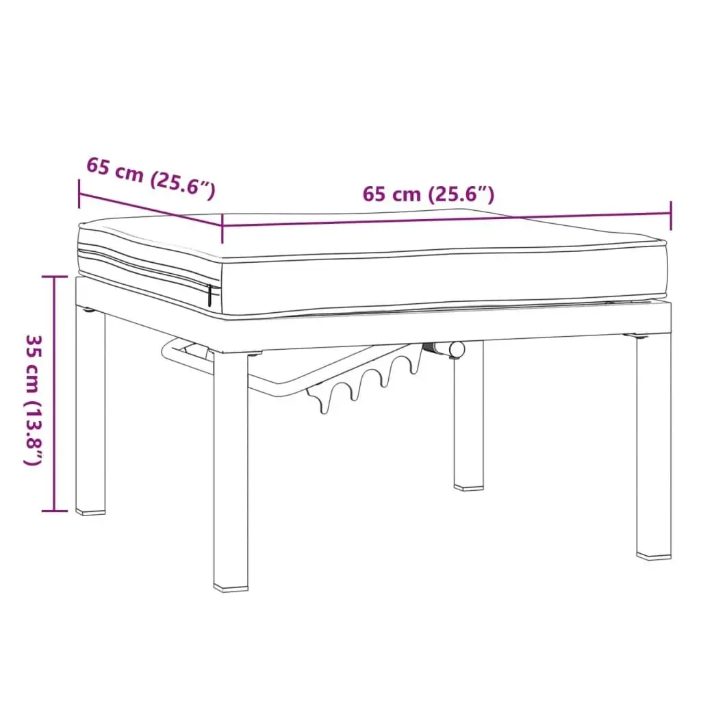 Garden Stool with Cushion Black Aluminium 4008572