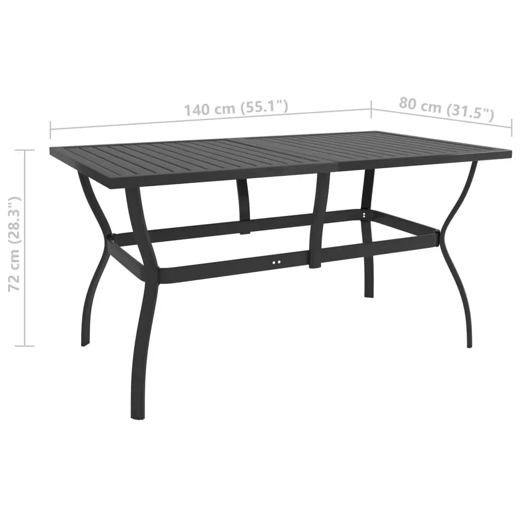 Garden Table Anthracite 140x80x72 cm Steel 312169