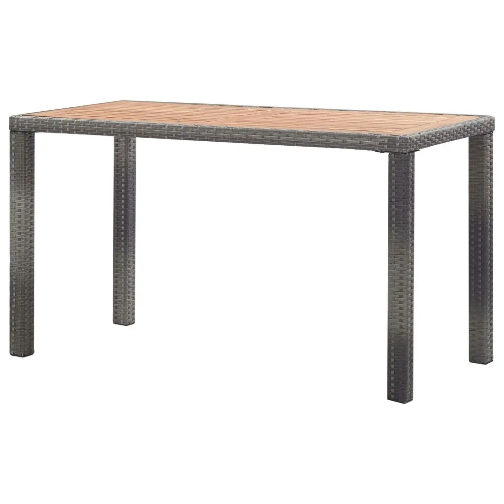 Garden Table Anthracite and Brown 123x60x74 cm Solid Acacia Wood 46451