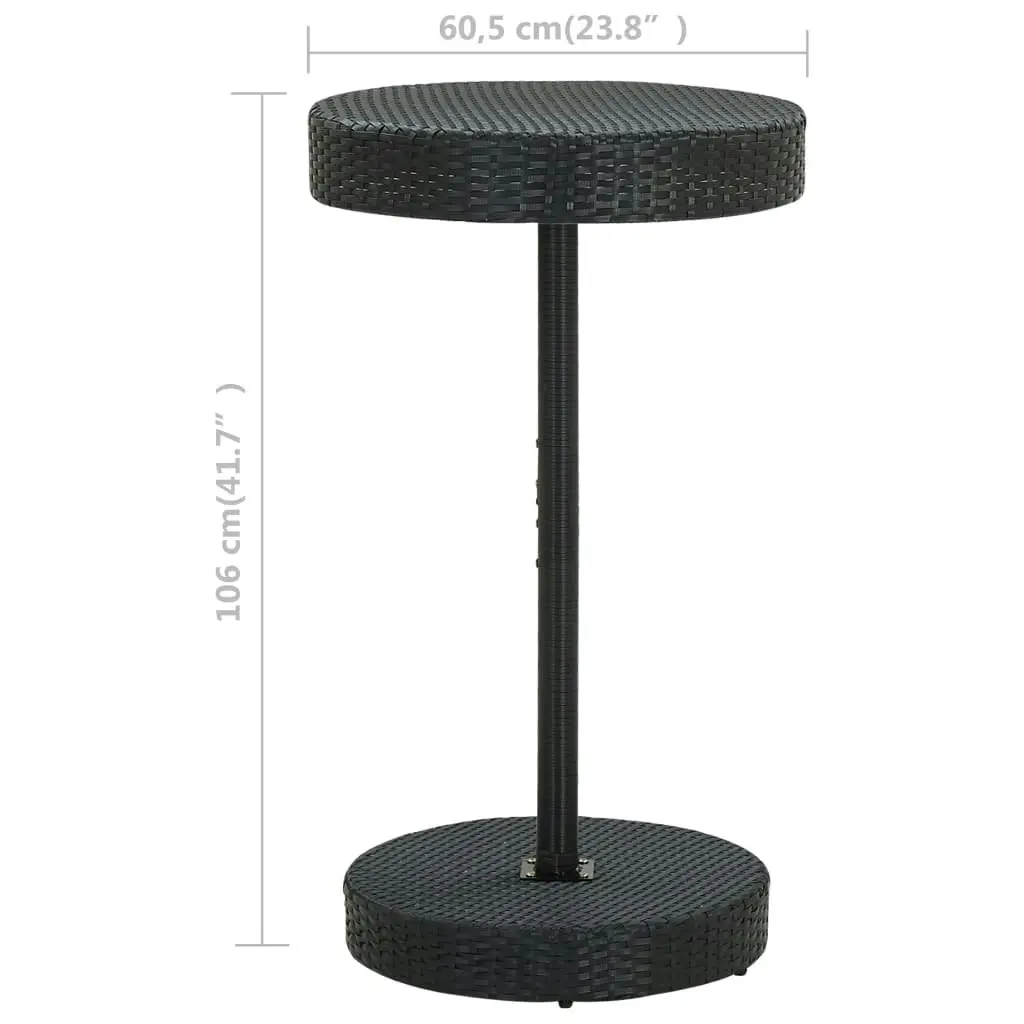 Garden Table Black 60.5x106 cm Poly Rattan 45856