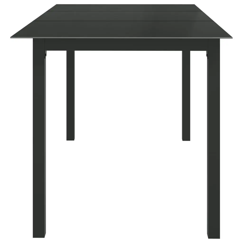 Garden Table Black 150x90x74 cm Aluminium and Glass 312201