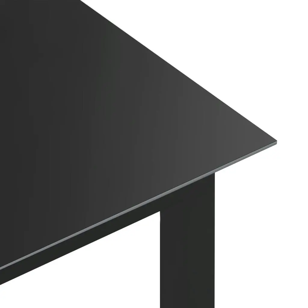 Garden Table Black 150x90x74 cm Aluminium and Glass 312201