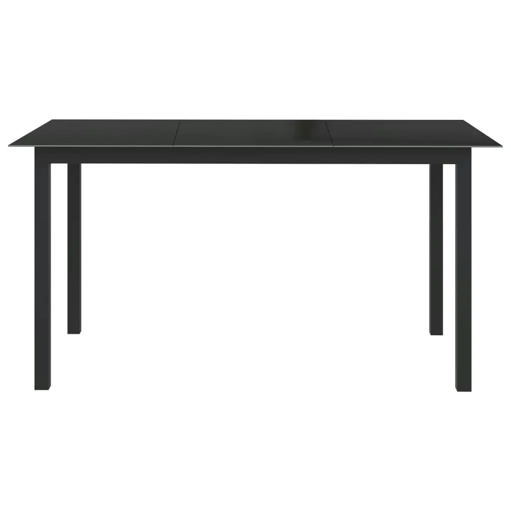 Garden Table Black 150x90x74 cm Aluminium and Glass 312201