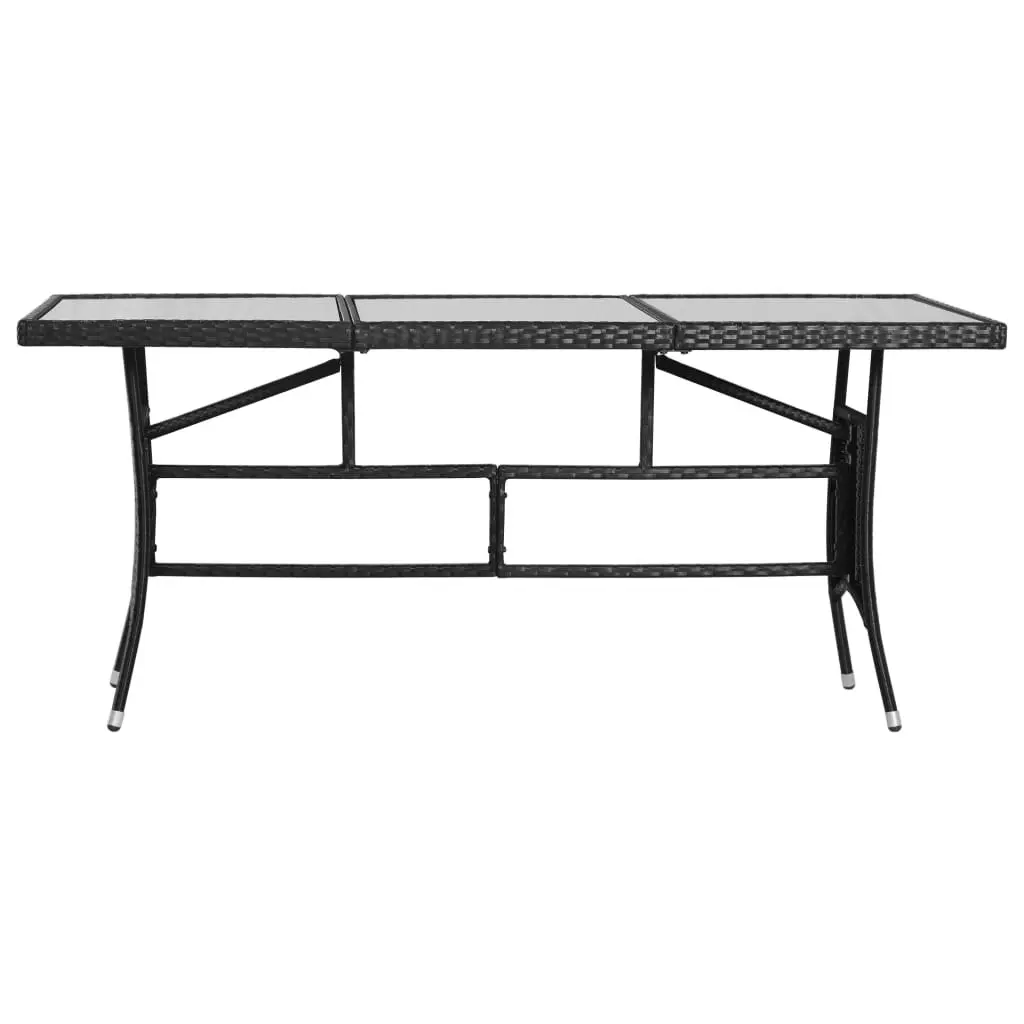 Garden Table Black 170x80x74 cm Poly Rattan 43932