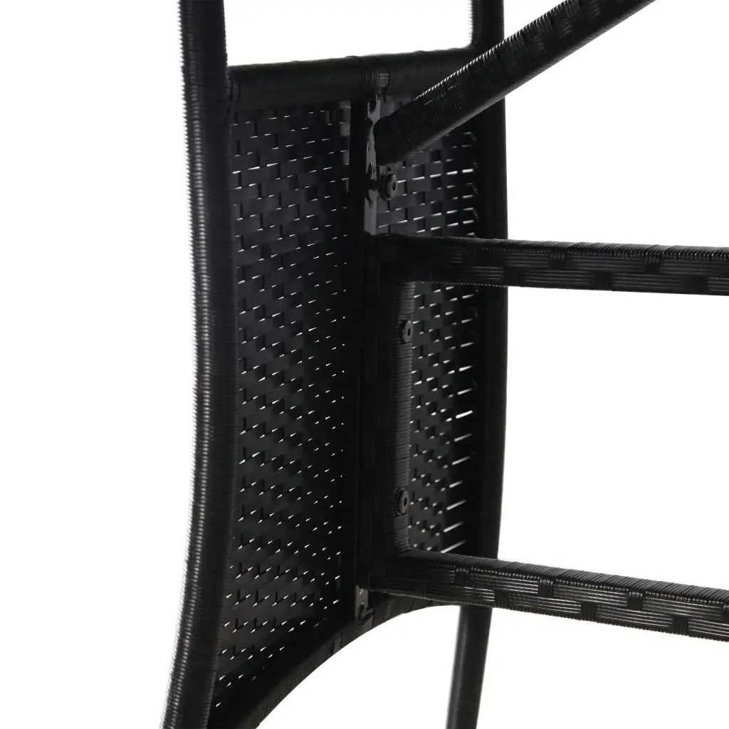 Garden Table Black 170x80x74 cm Poly Rattan 43932