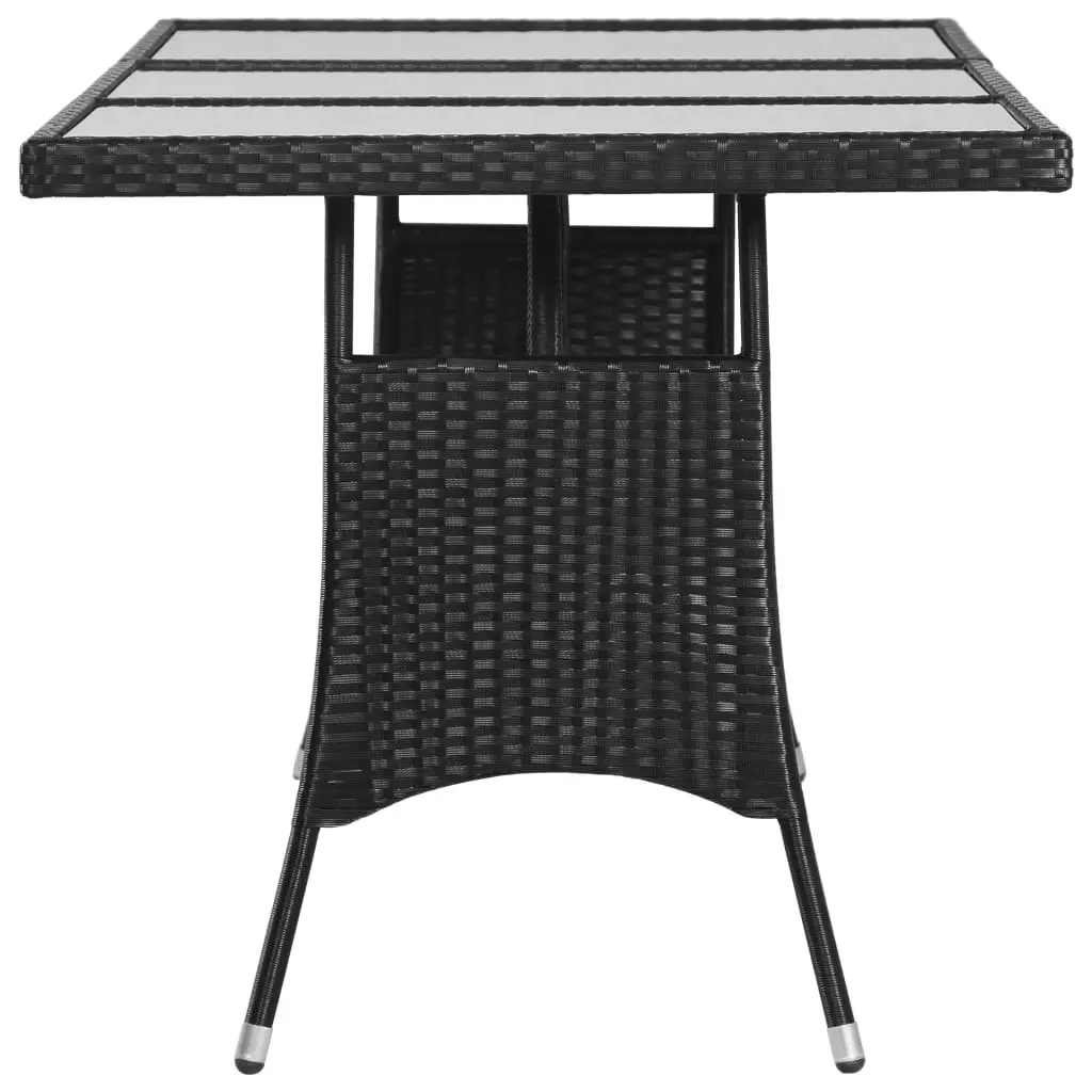 Garden Table Black 170x80x74 cm Poly Rattan 43932