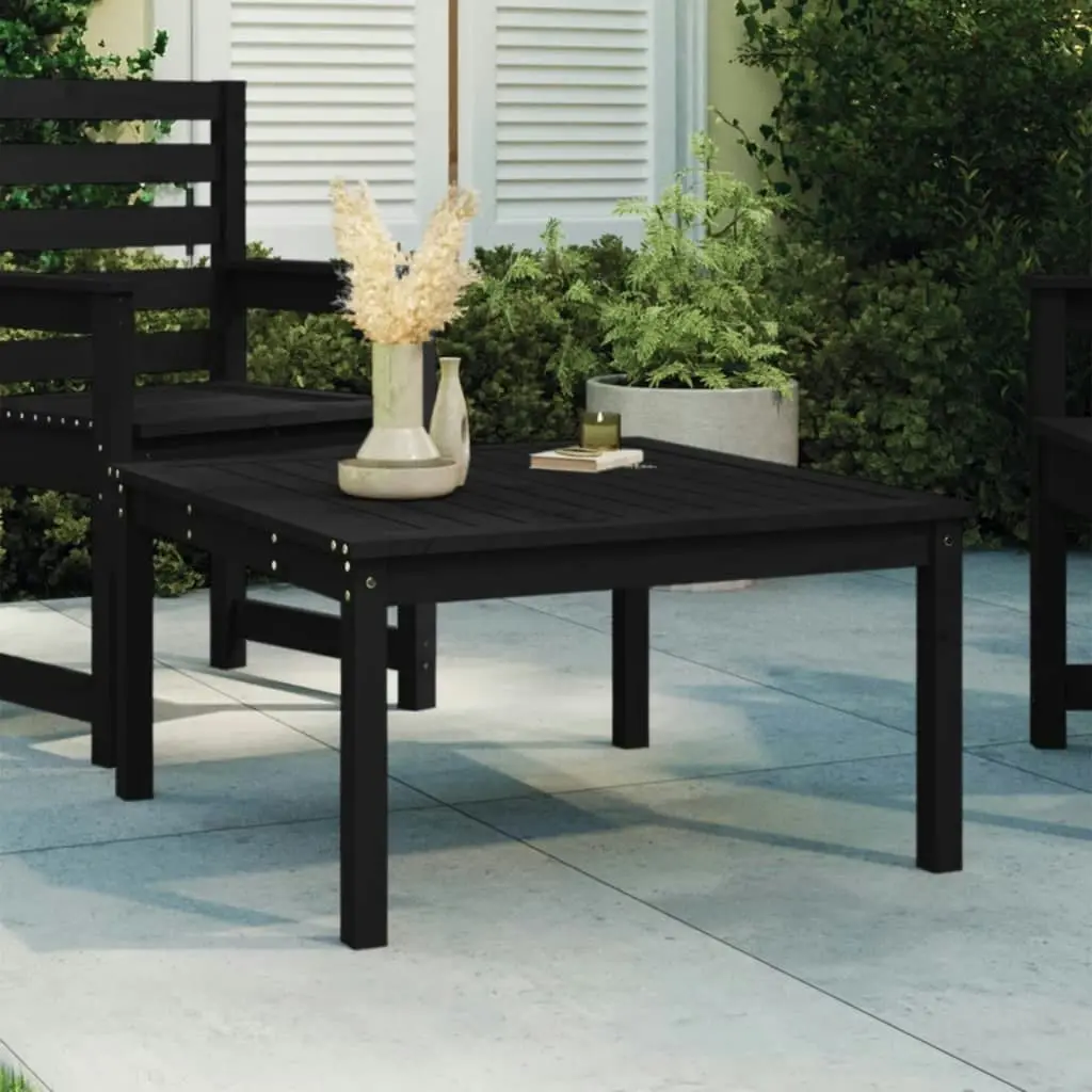 Garden Table Black 82.5x82.5x45 cm Solid Wood Pine 824124