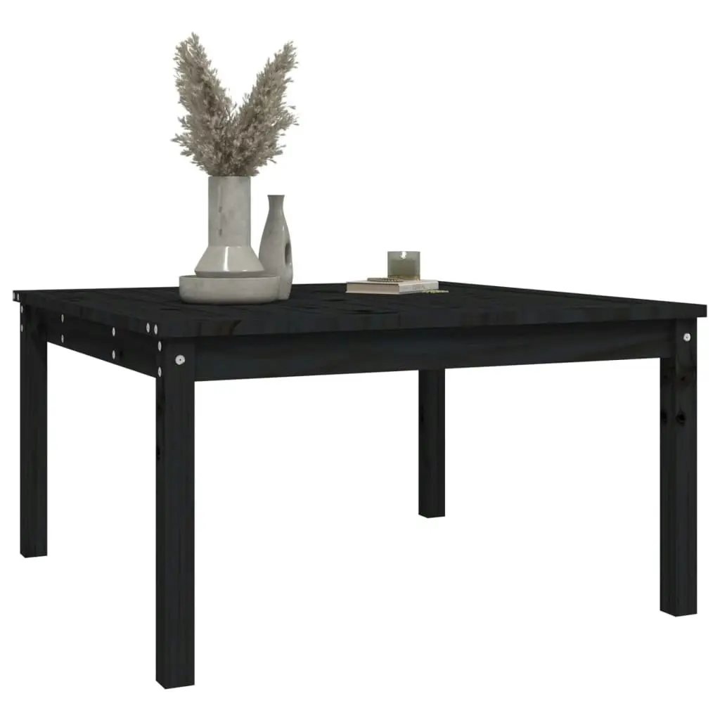 Garden Table Black 82.5x82.5x45 cm Solid Wood Pine 824124