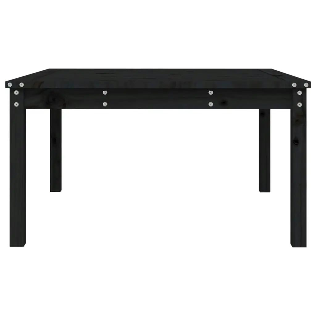 Garden Table Black 82.5x82.5x45 cm Solid Wood Pine 824124