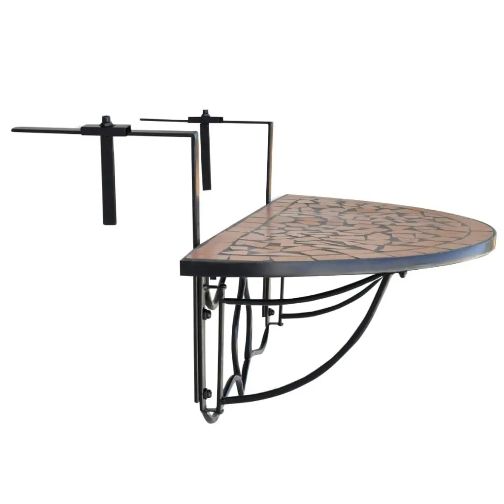 Hanging Balcony Table Terracotta Mosaic 41123