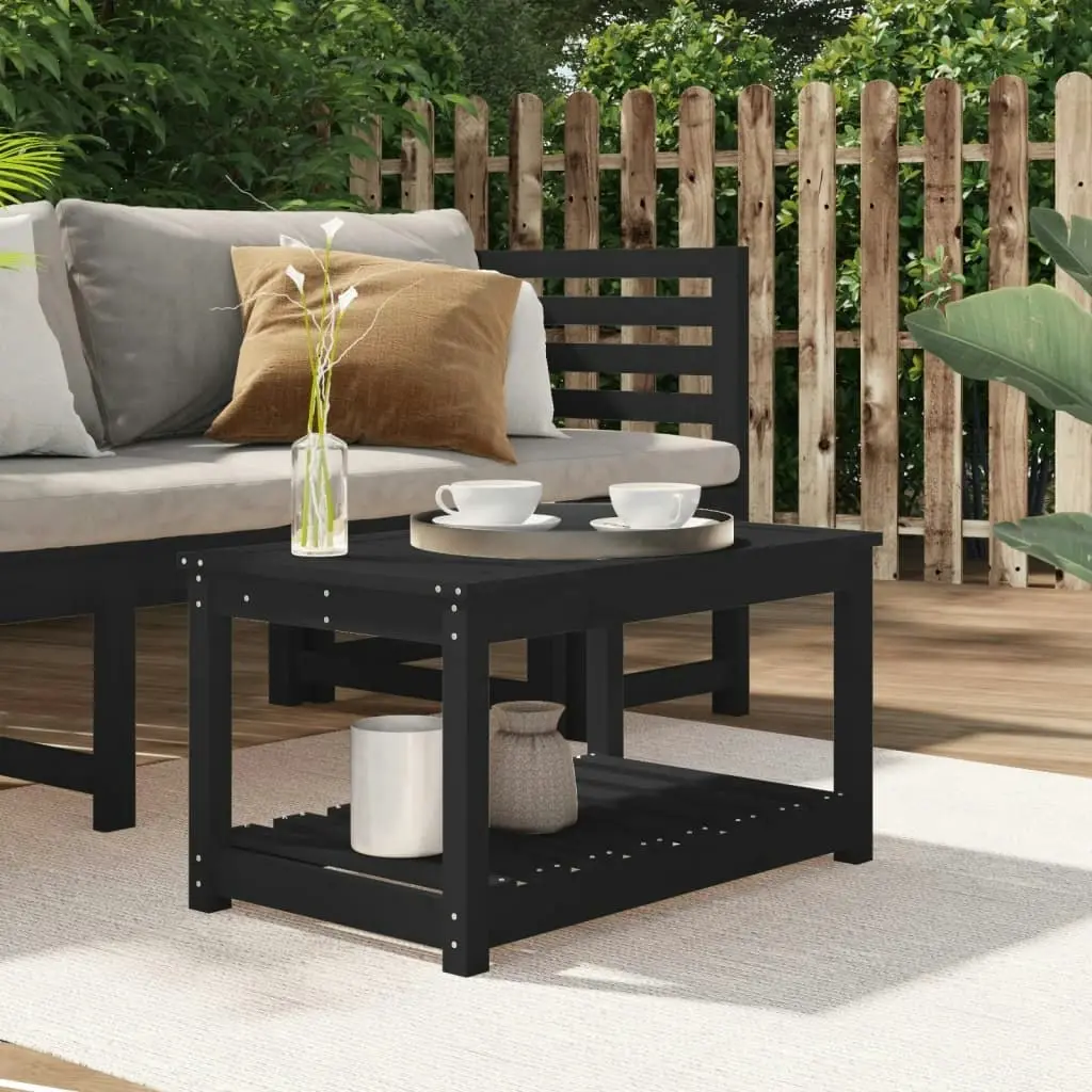 Garden Table Black 82.5x50.5x45 cm Solid Wood Pine 824138