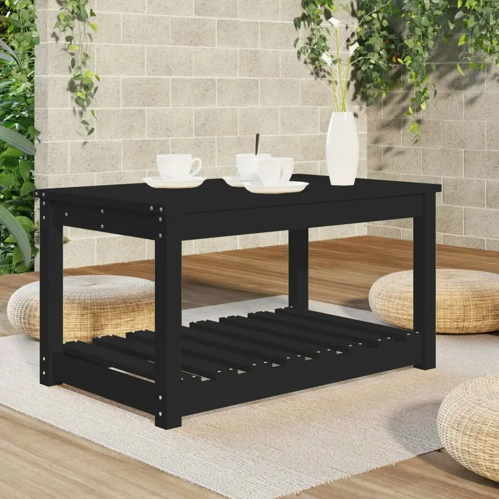 Garden Table Black 82.5x50.5x45 cm Solid Wood Pine 824138