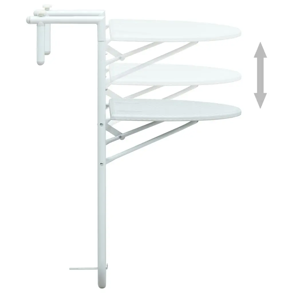 Hanging Balcony Table White 60x64x83.5 cm Plastic Rattan Look 47893