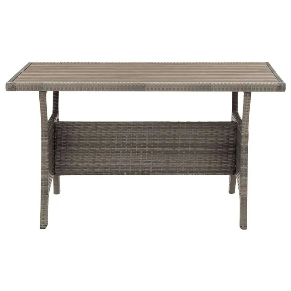 Garden Table Grey 120x70x66 cm Poly Rattan 316584