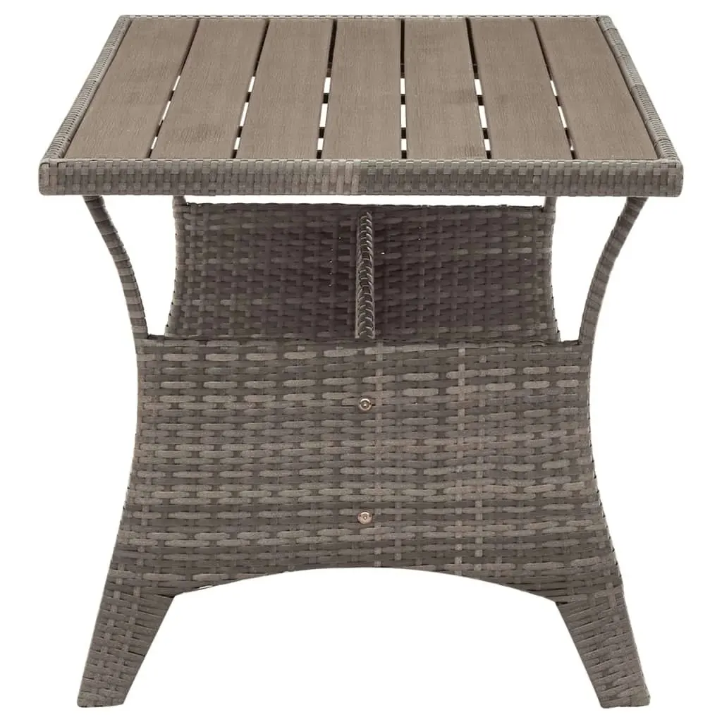 Garden Table Grey 120x70x66 cm Poly Rattan 316584