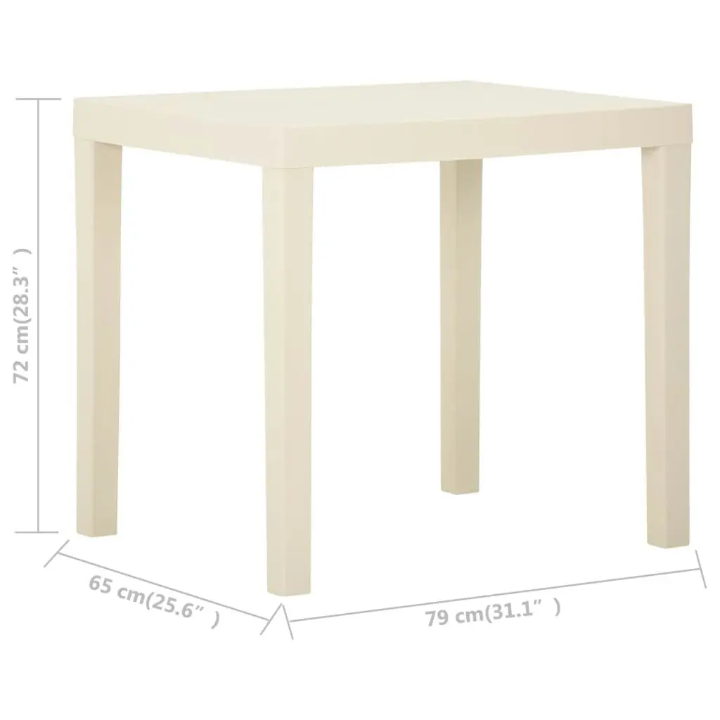 Garden Table White 79x65x72 cm Plastic 315842