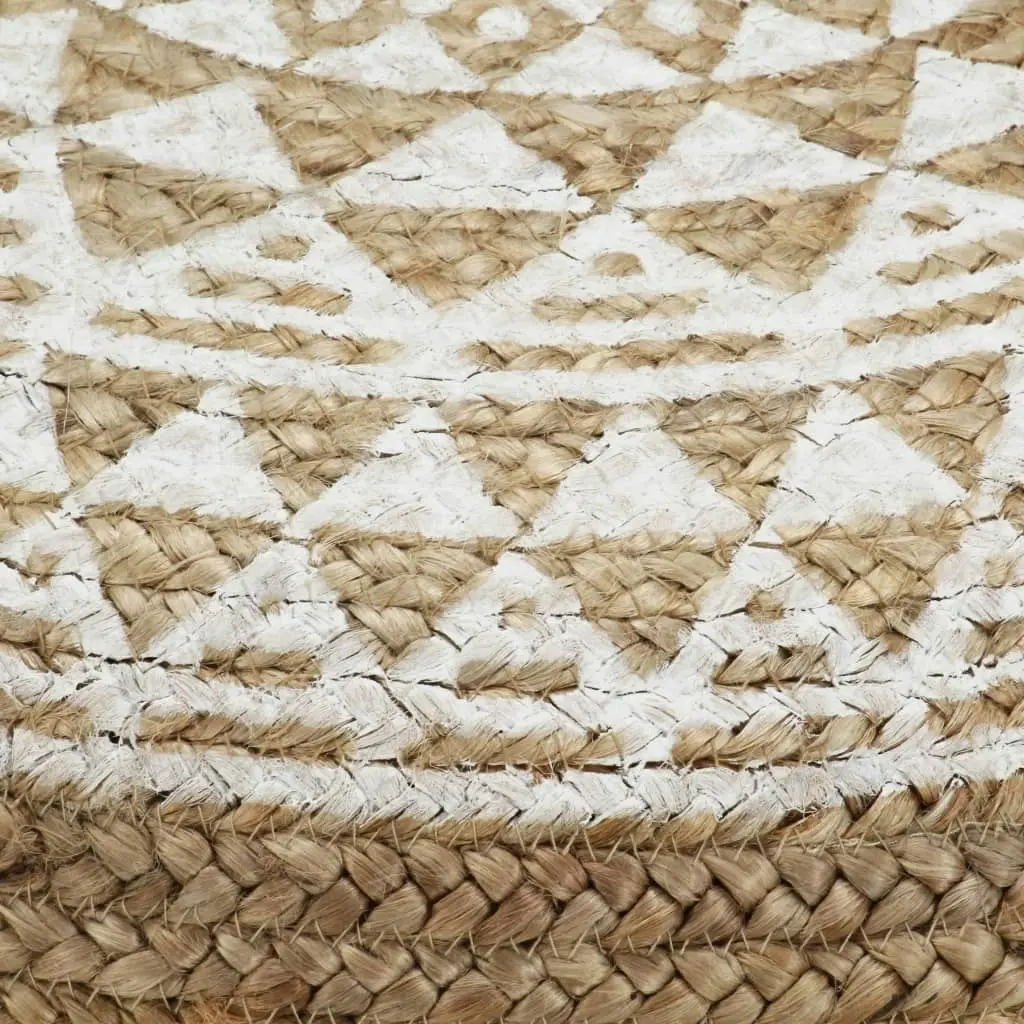 Handmade Pouffe White 45x30 cm Jute 248085