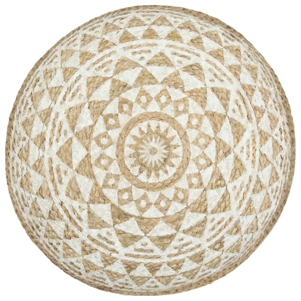 Handmade Pouffe White 45x30 cm Jute 248085