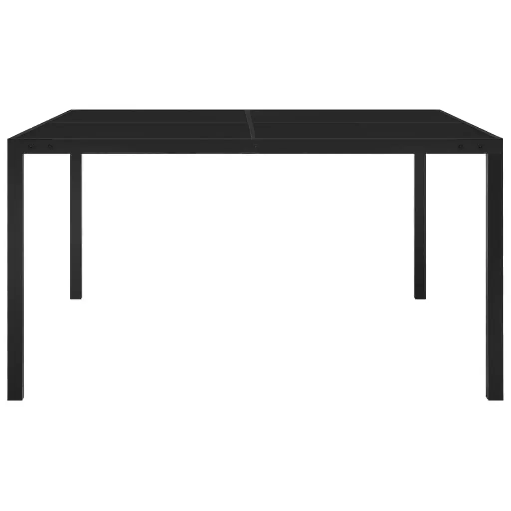 Garden Table 130x130x72 cm Black Steel and Glass 313099