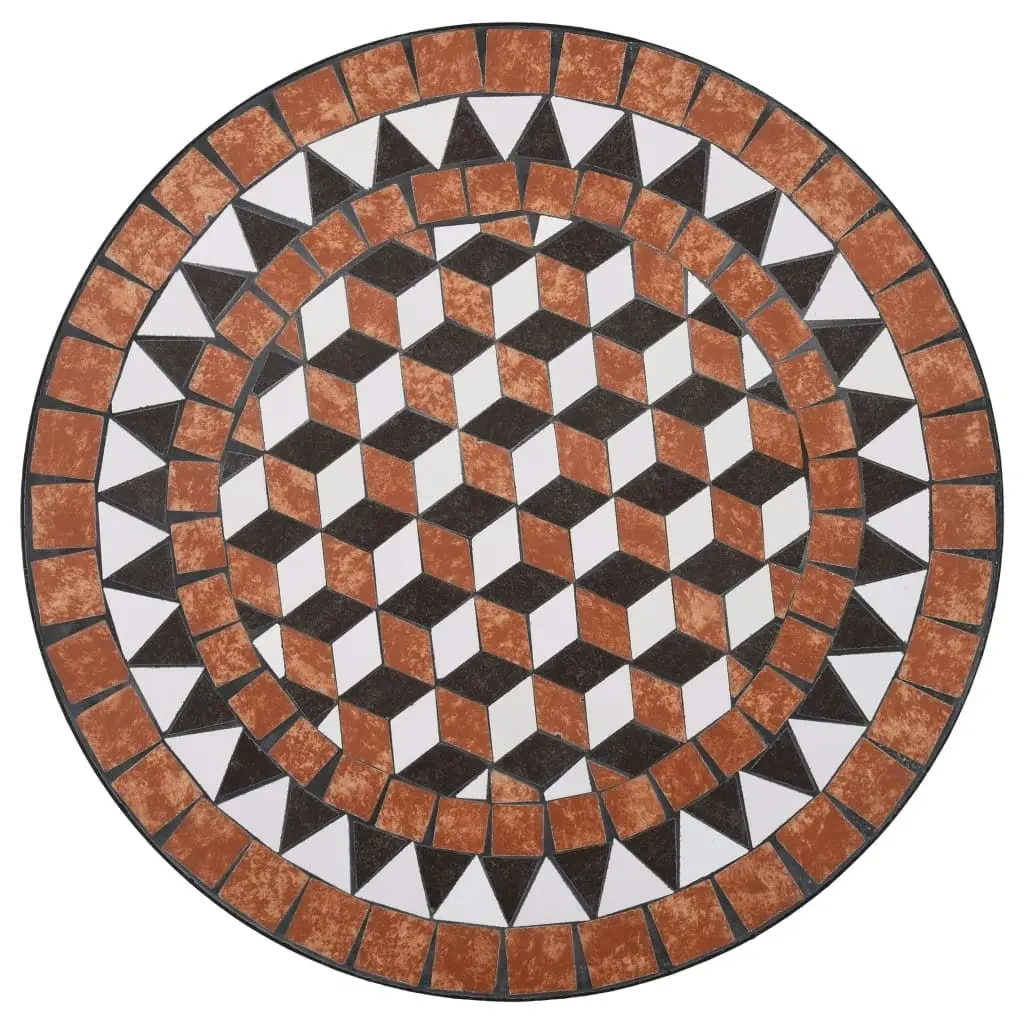 Mosaic Bistro Table Brown 60cm Ceramic 46713