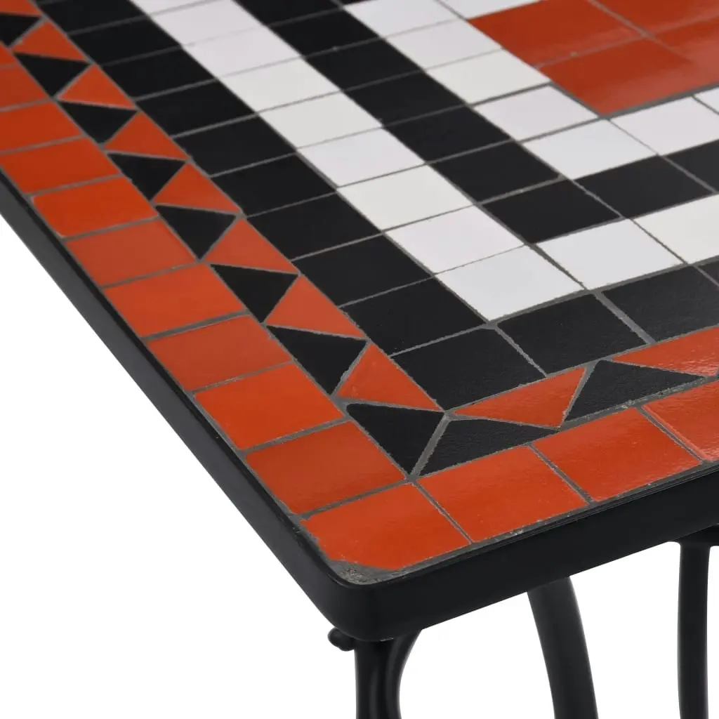 Mosaic Bistro Table Terracotta and White 60 cm Ceramic 46708