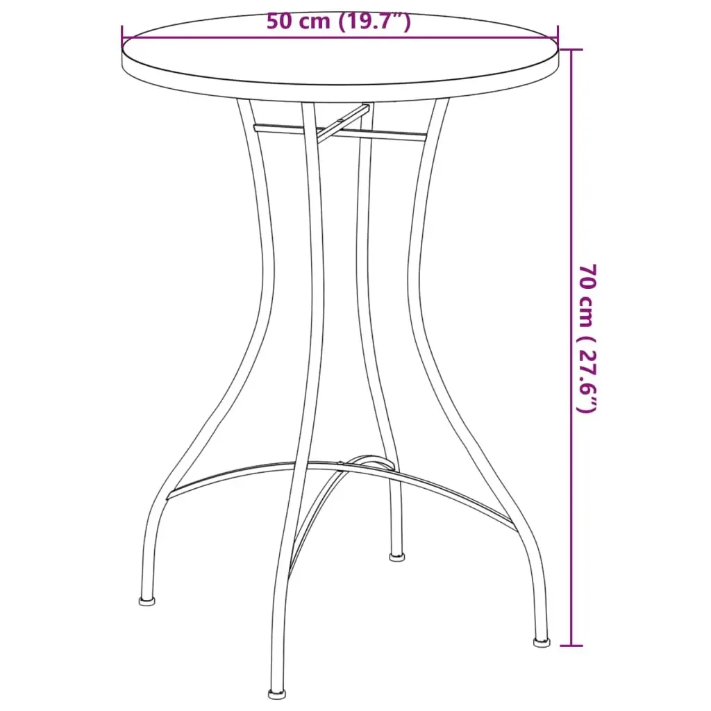 Mosaic Bistro Table Terracotta Ø50x70 cm Ceramic 4003398