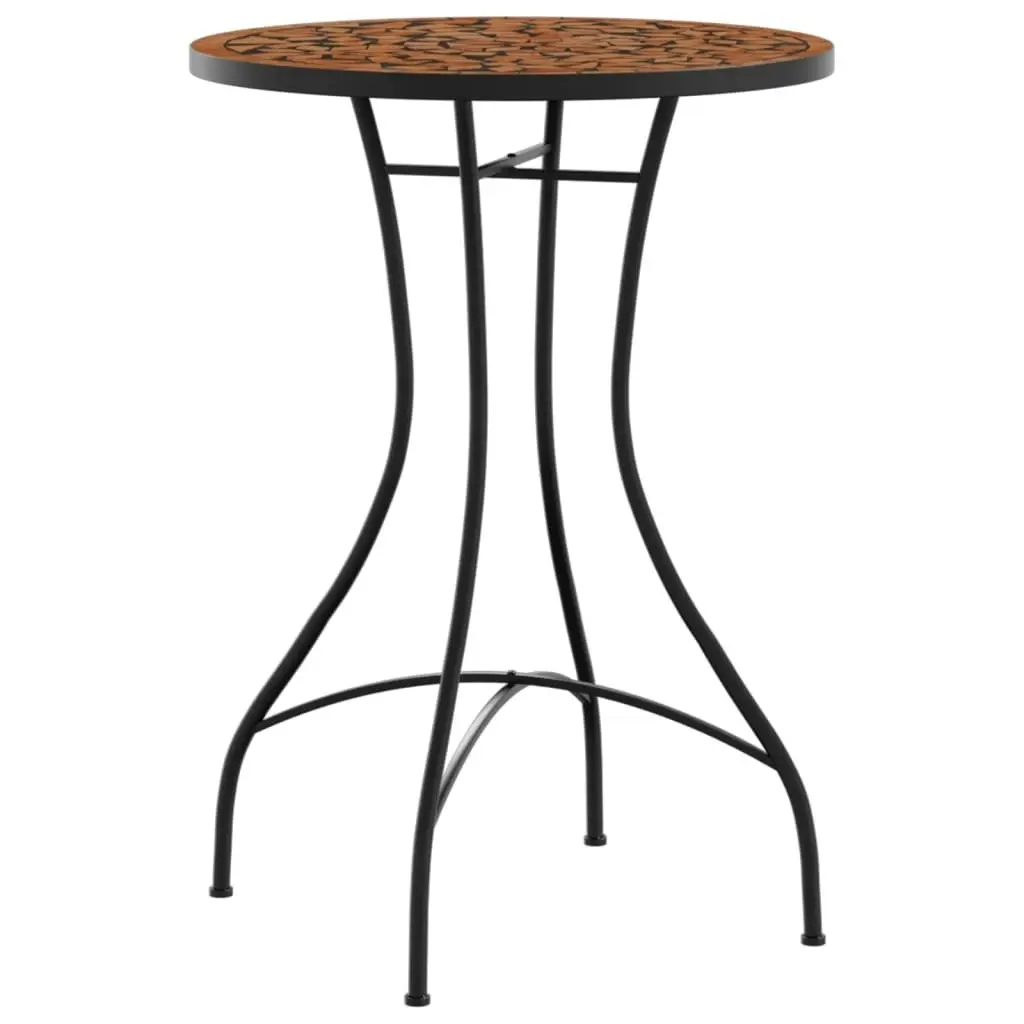 Mosaic Bistro Table Terracotta Ø50x70 cm Ceramic 4003398