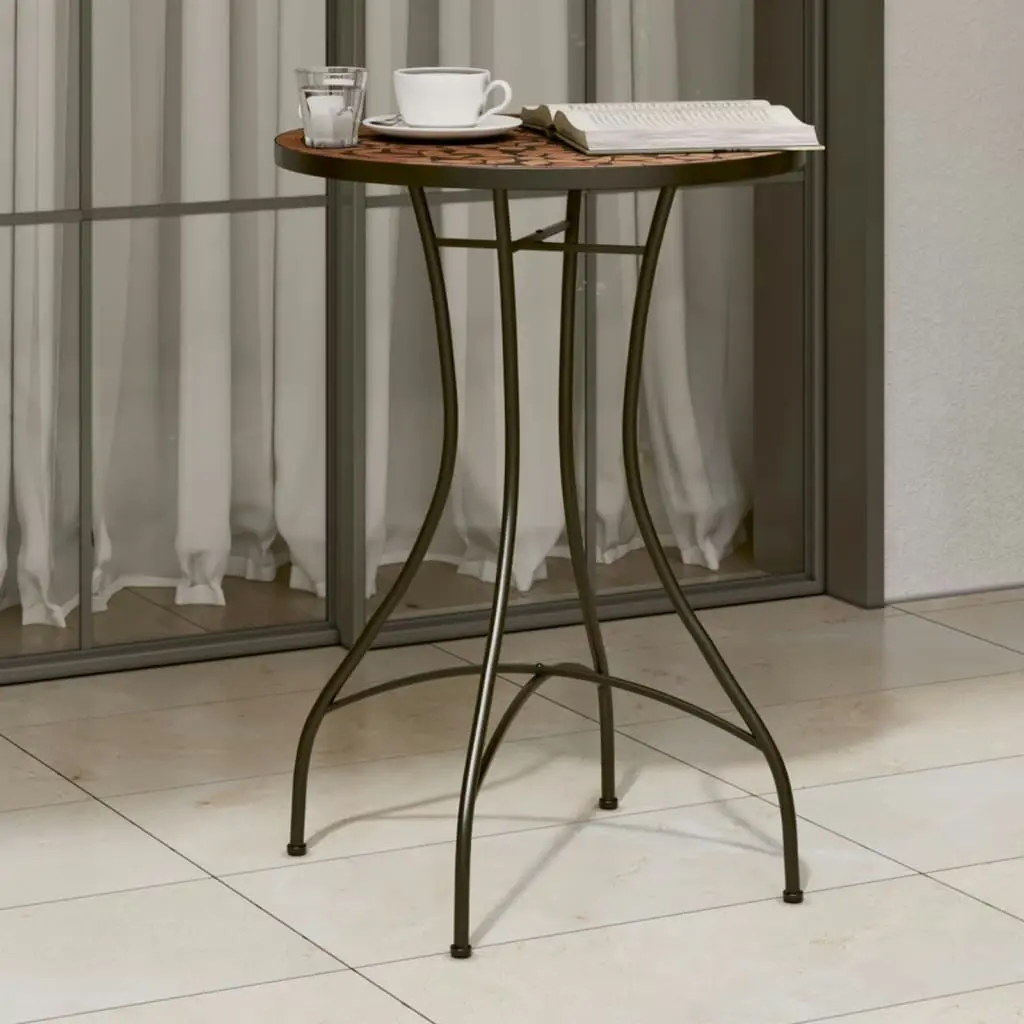 Mosaic Bistro Table Terracotta Ø50x70 cm Ceramic 4003398