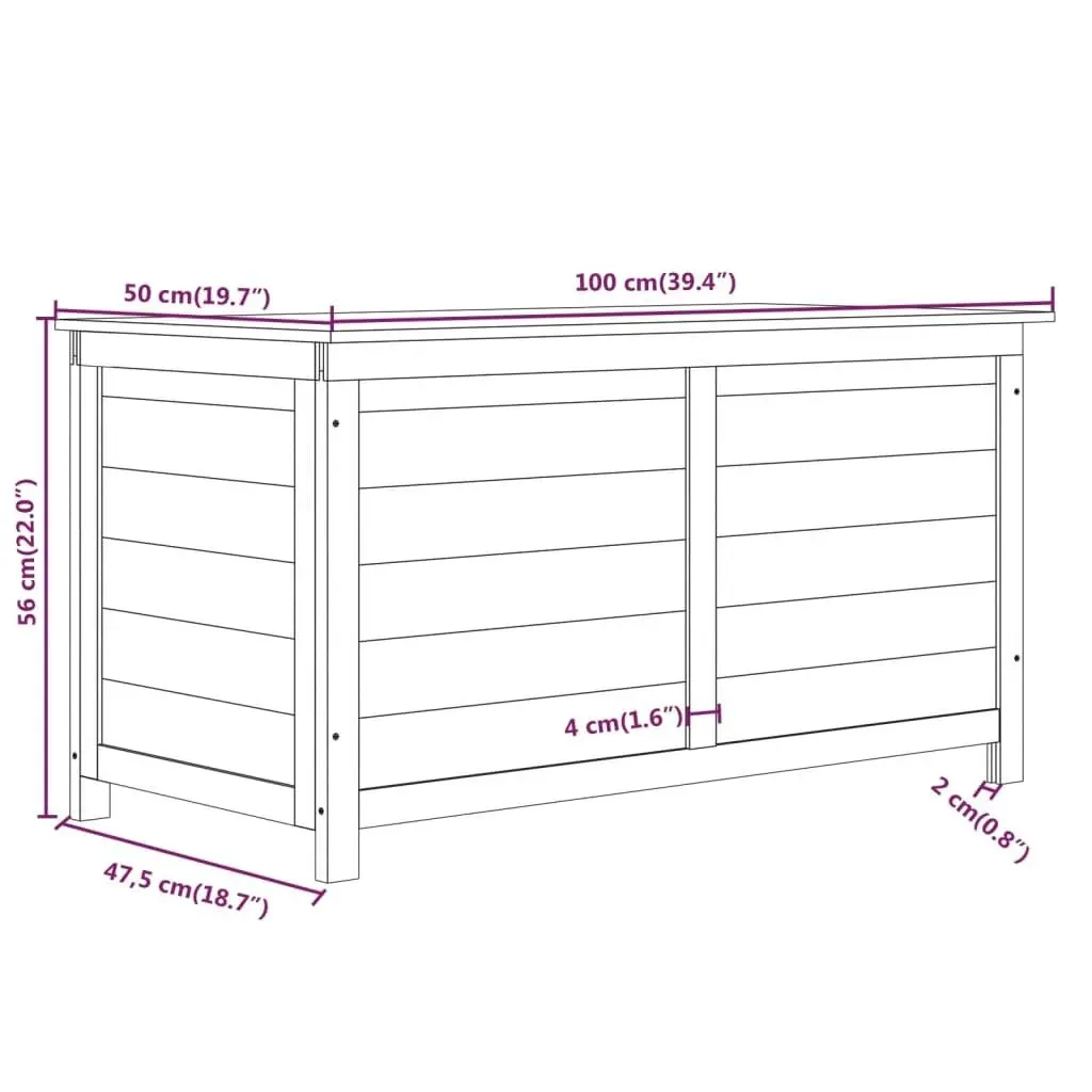 Outdoor Cushion Box 100x50x56 cm Solid Wood Fir 152166