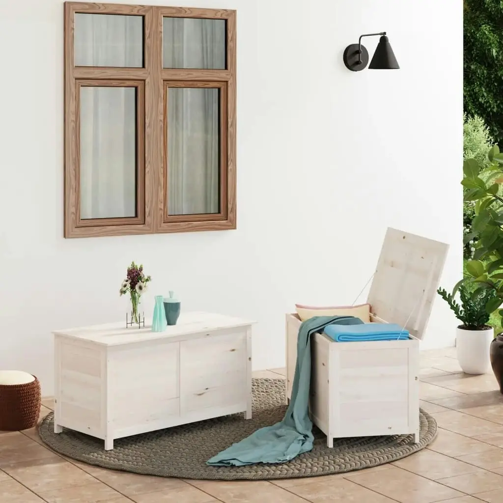 Outdoor Cushion Box White 100x50x56 cm Solid Wood Fir 152167