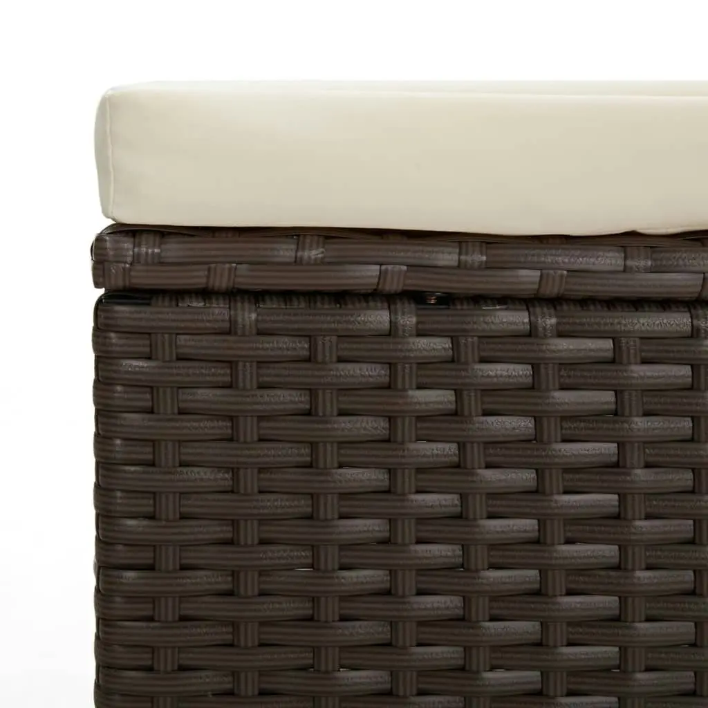 Ottomans with Cushions 2 pcs Brown 40x30x40 cm Poly Rattan 319395