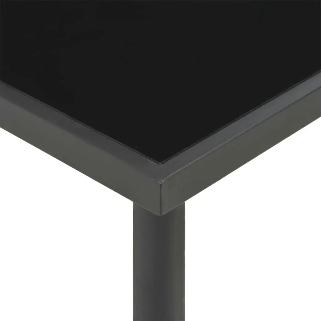 Outdoor Dining Table Anthracite 220x90x75 cm Steel and Glass 313090