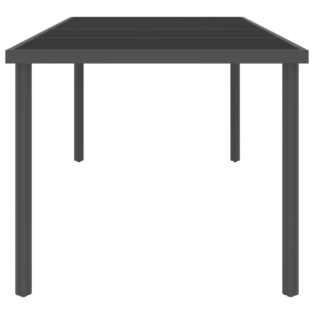 Outdoor Dining Table Anthracite 220x90x75 cm Steel and Glass 313090