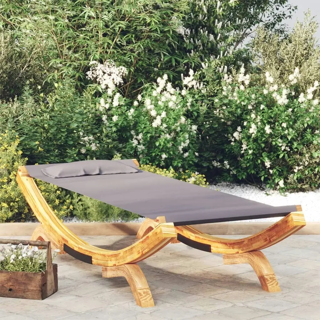 Outdoor Lounge Bed 100x188.5x44 cm Solid Bent Wood Anthracite 313948