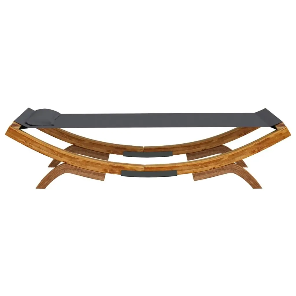 Outdoor Lounge Bed 100x188.5x44 cm Solid Bent Wood Anthracite 313948