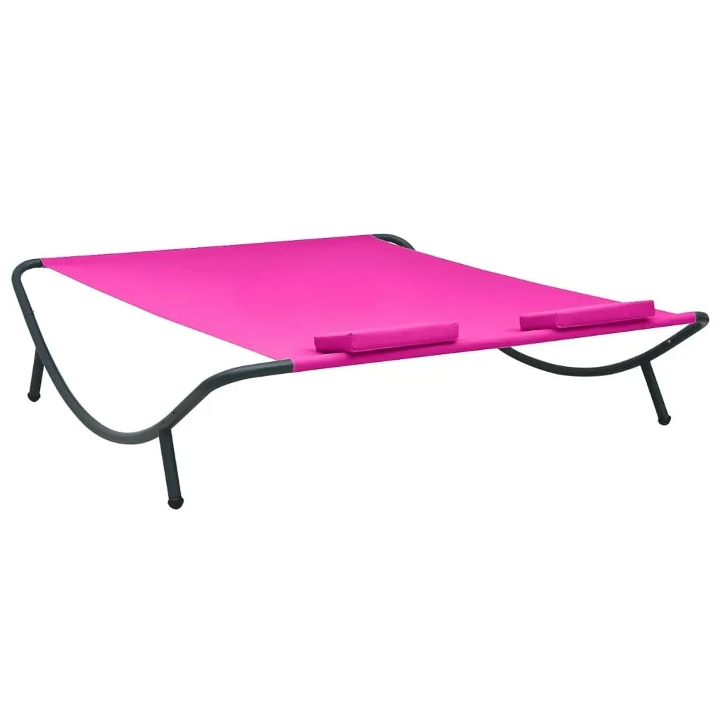 Outdoor Lounge Bed Fabric Pink 313532