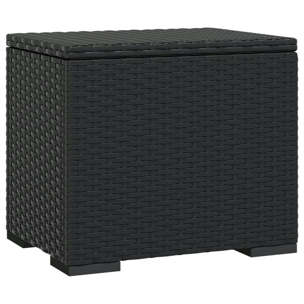 Ottomans with Cushions 2 pcs Black 40x30x40 cm Poly Rattan 319394