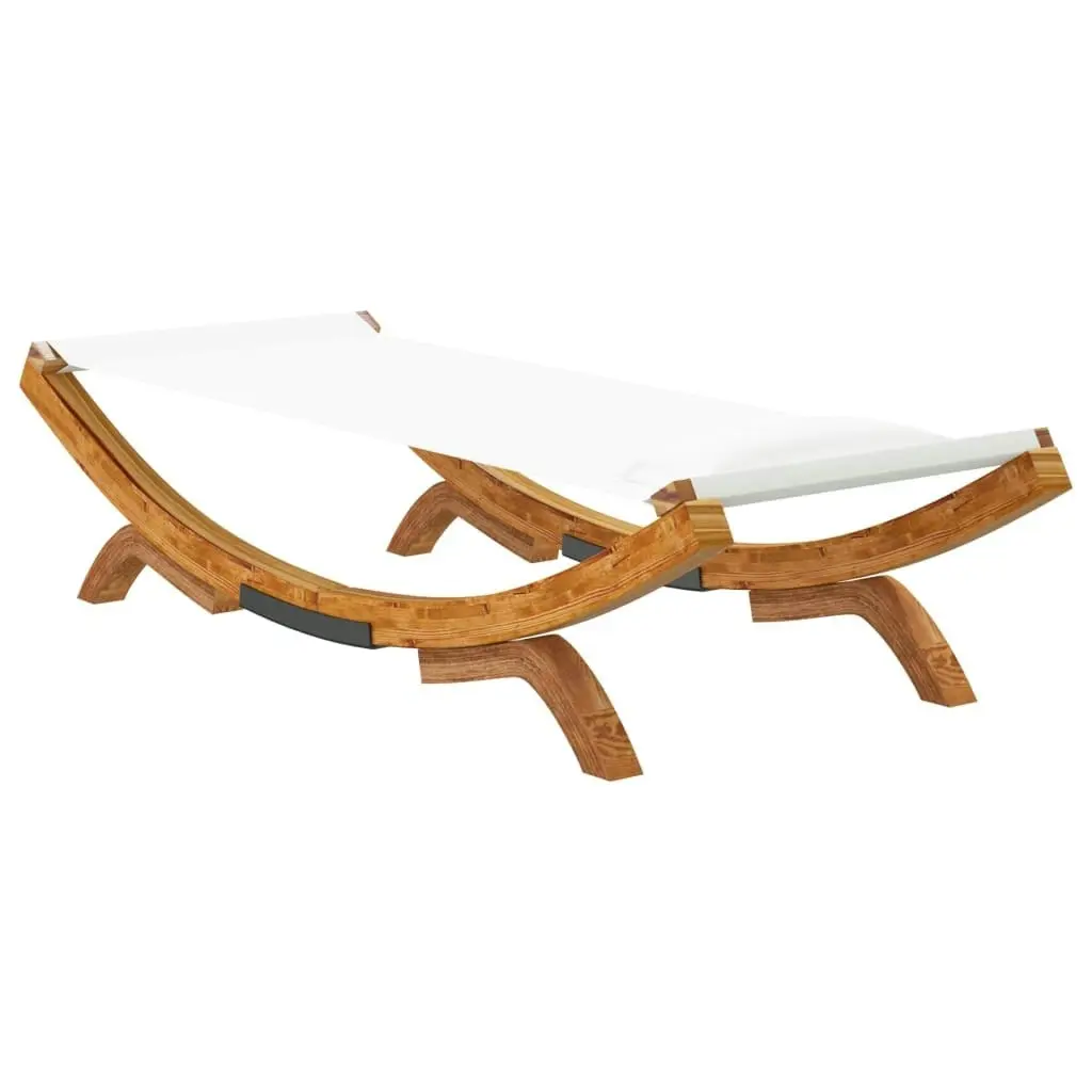 Outdoor Lounge Bed 100x188.5x44 cm Solid Bent Wood Cream 313947