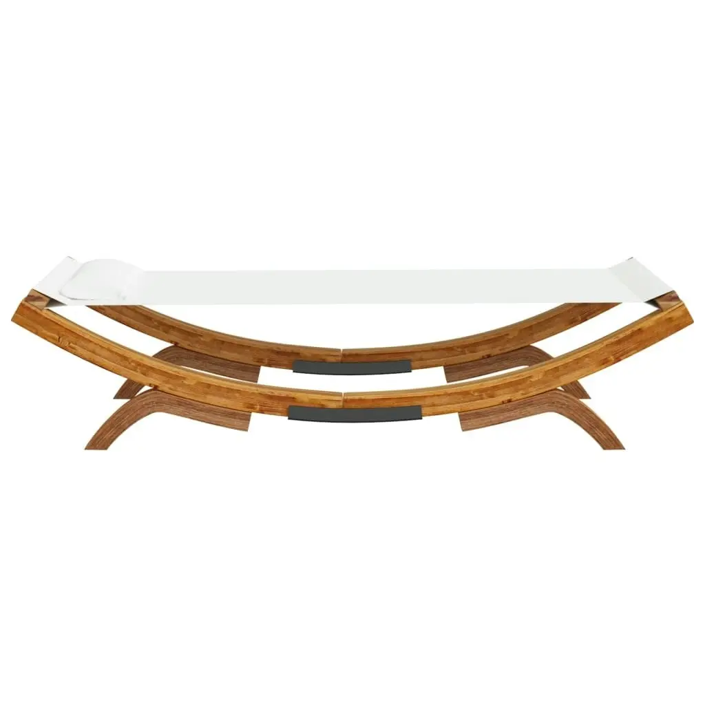 Outdoor Lounge Bed 100x188.5x44 cm Solid Bent Wood Cream 313947