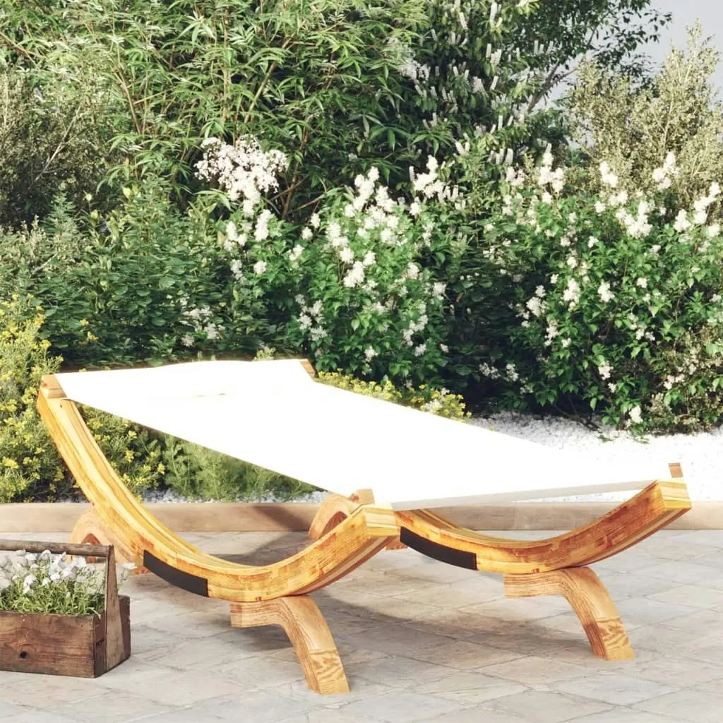 Outdoor Lounge Bed 100x188.5x44 cm Solid Bent Wood Cream 313947