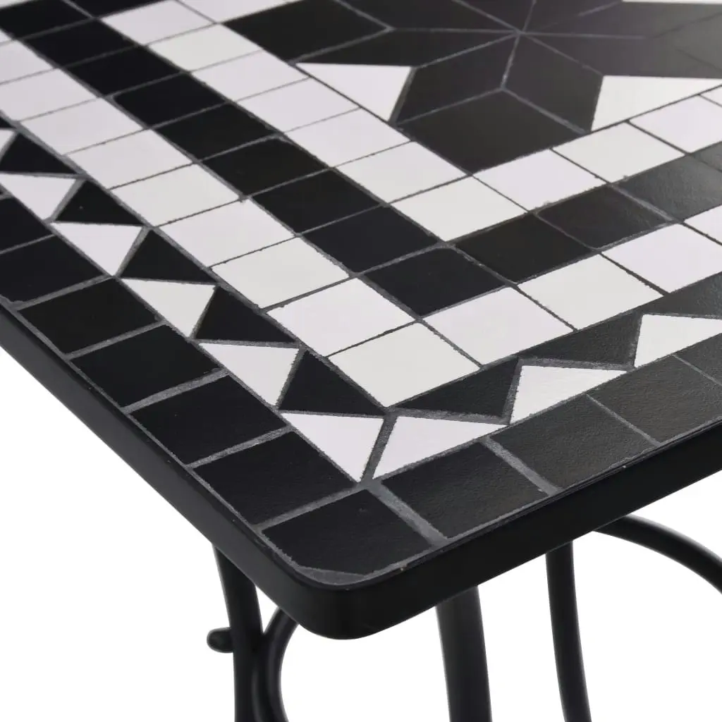 Mosaic Bistro Table Black and White 60 cm Ceramic 46707