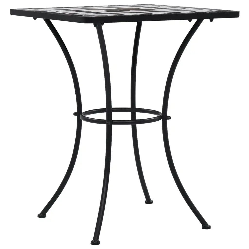 Mosaic Bistro Table Black and White 60 cm Ceramic 46707