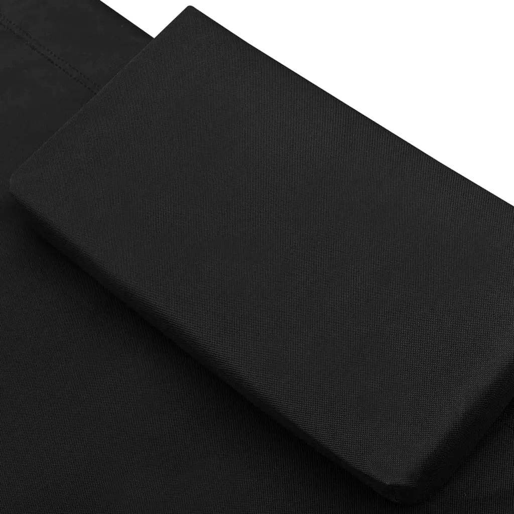 Outdoor Lounge Bed Fabric Black 313529