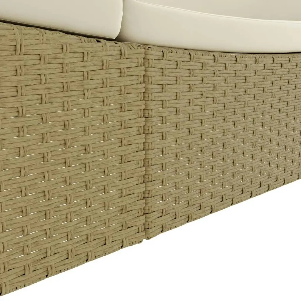 Outdoor Lounge Bed Poly Rattan Beige 42887